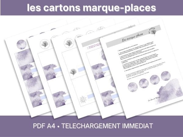 Marque-places personnalisables avec les prénoms. PDF à imprimer.