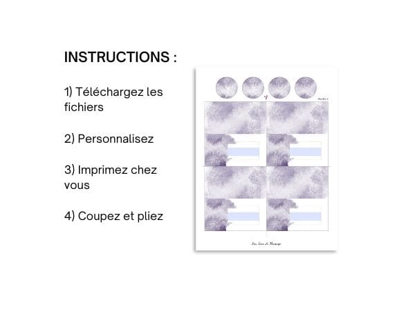 Marque-places personnalisables avec les prénoms des invités du mariage.