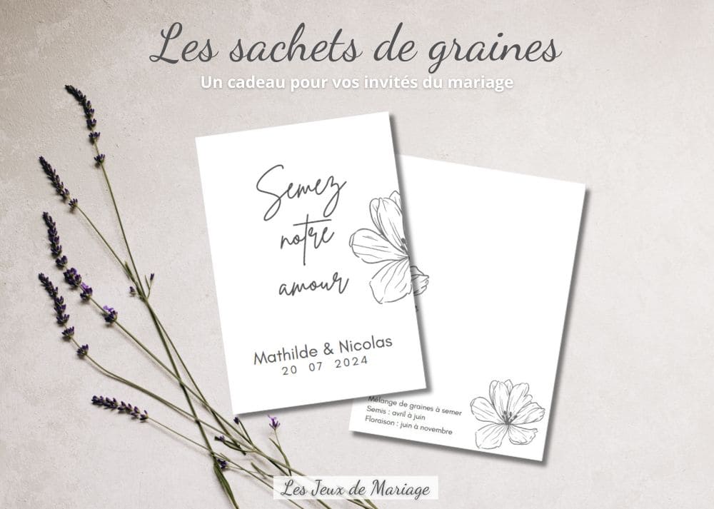 Un sachet de graines personnalisé pour offrir aux invités du mariage