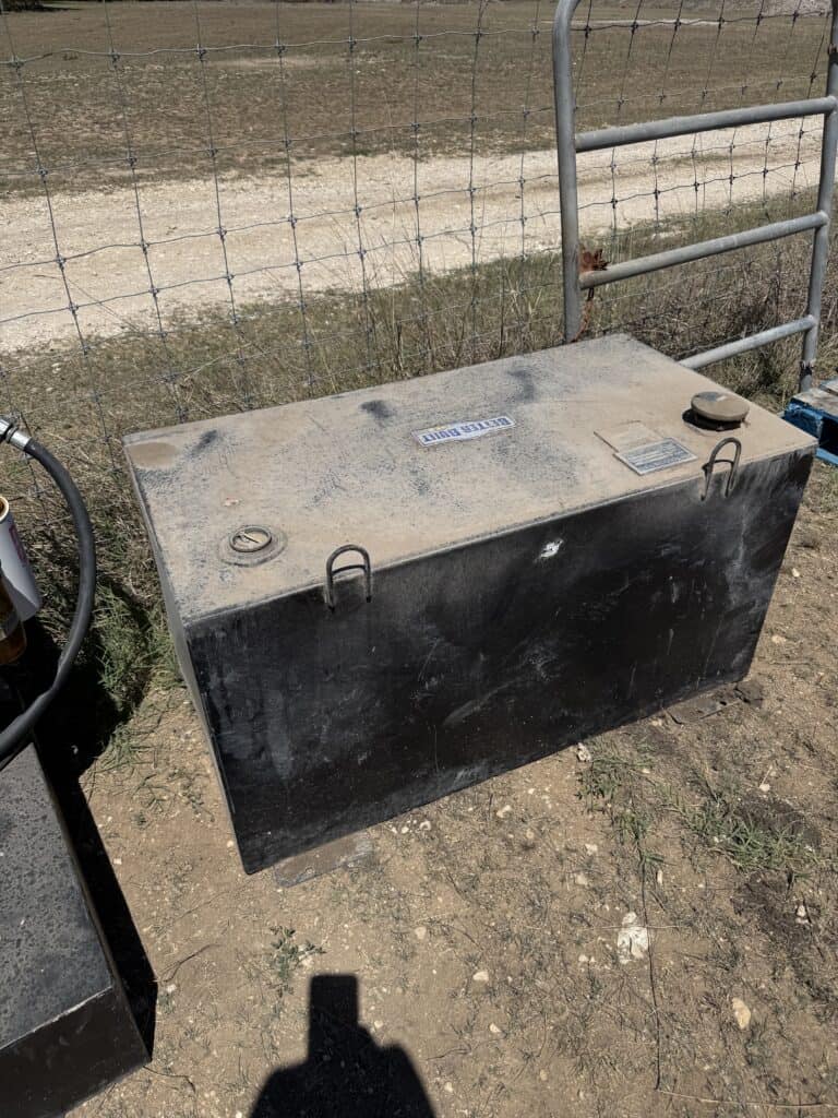 Fuel storage tank at Mike Luckey Estate Auction site.