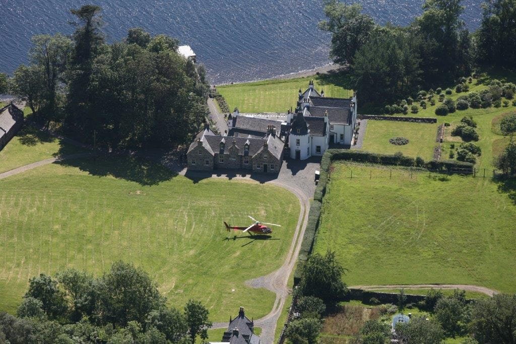 Birdseye view on Letterewe Luxury lodge in Scotland