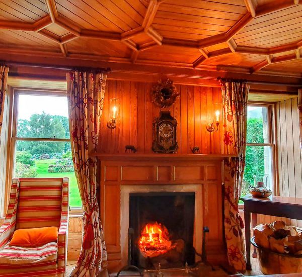 Cozy warm fireplace