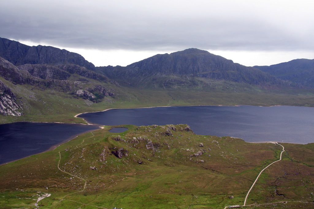 Carnmore and loch seen from the hills