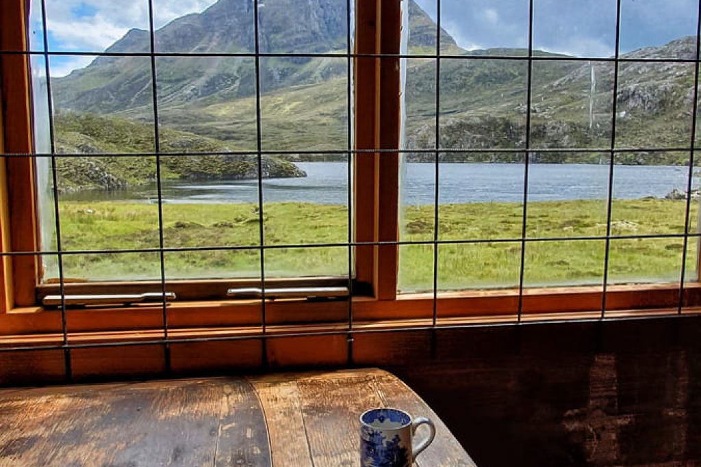 View over Fionn loch from hunters lodge