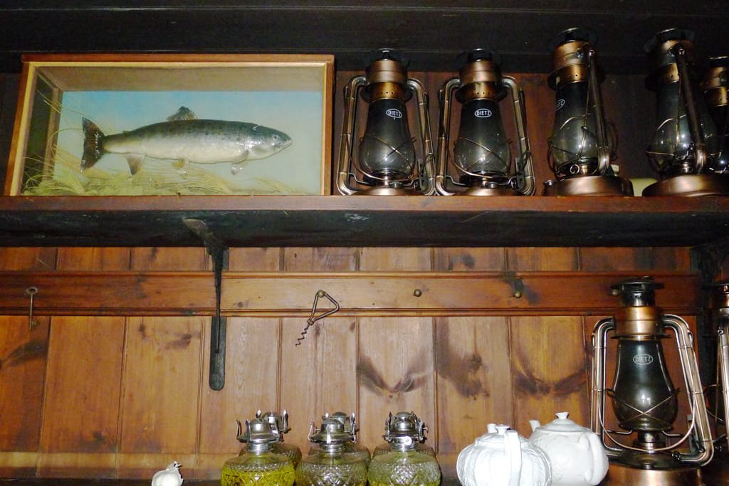 Interior of hunters lodge Carnmore
