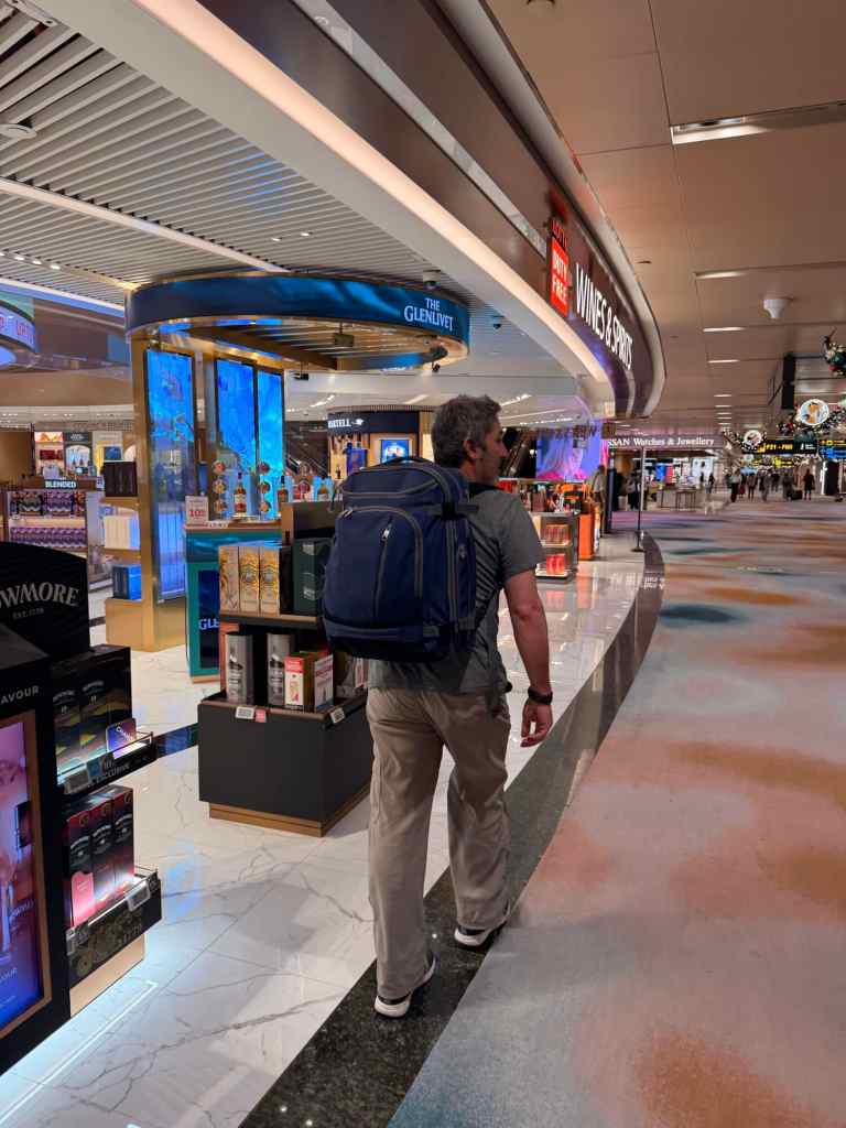 Airport shopping for travelers with duty-free stores and luxury brands.