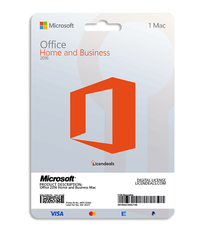 Office 2016 Home and Business Mac software license for Mac computers.