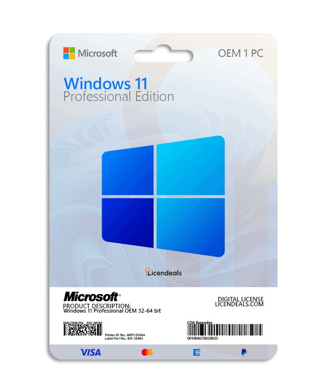 OEM Windows 11 Professional license for PC.