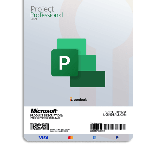 Microsoft Project Professional 2021 software for project management.