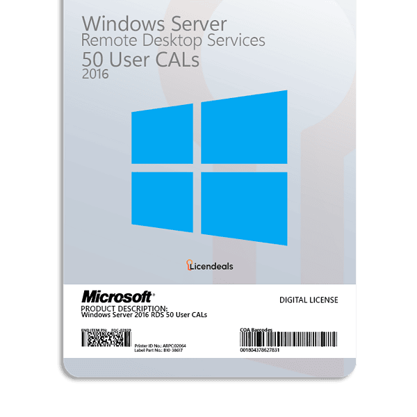 Windows Server 2016 RDS 50 User CALs