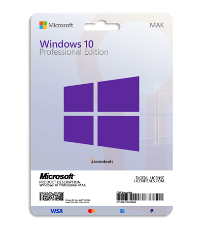 MAK Windows 10 Pro license for business use.
