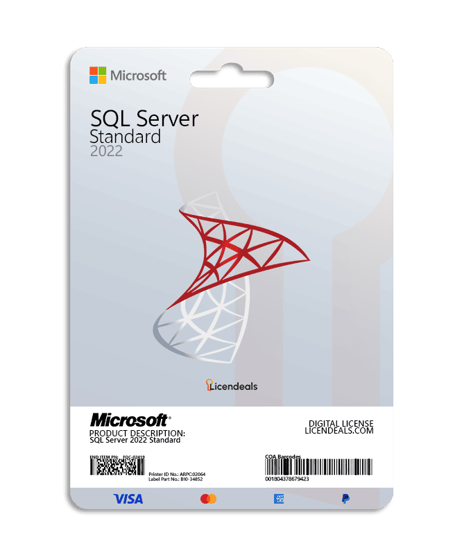 SQL Server 2022 Standard license for database management.