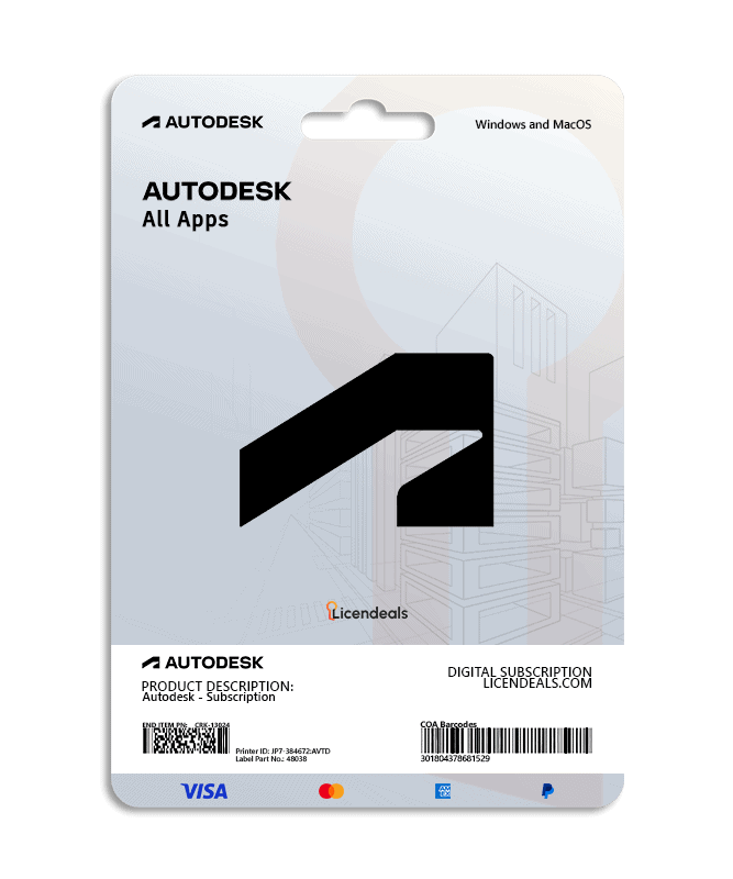 Autodesk All Apps software license for Windows and MacOS.