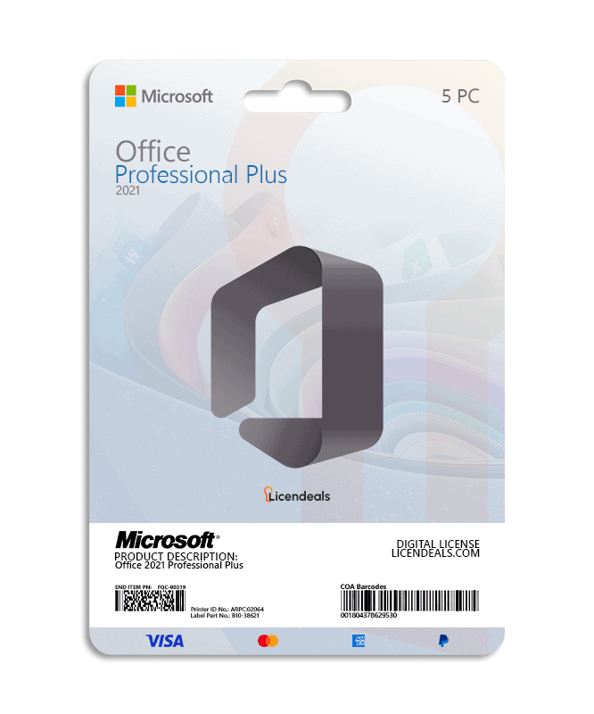 Windows 11 Professional 5PC digital license for seamless activation.