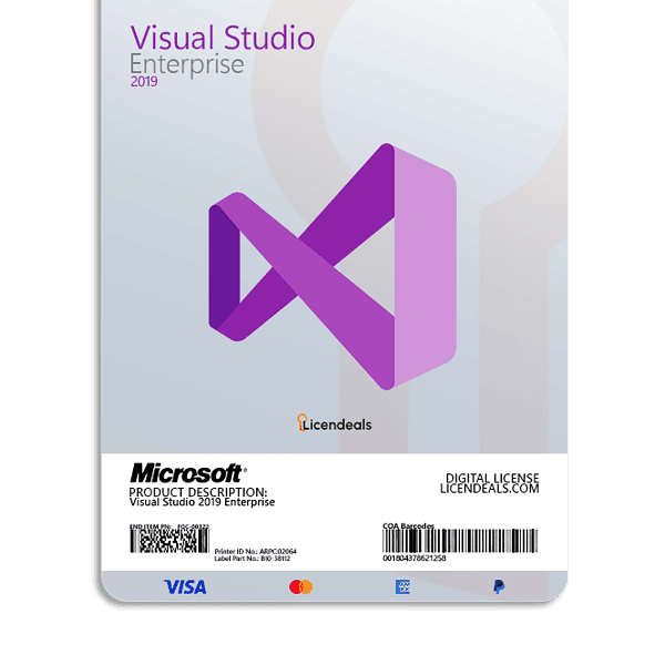 Visual Studio 2019 Enterprise software license for development.