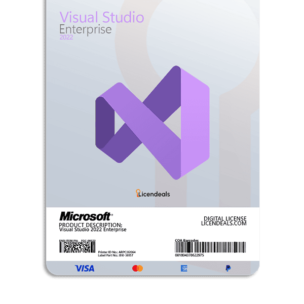Visual Studio 2022 Enterprise software license for developers.