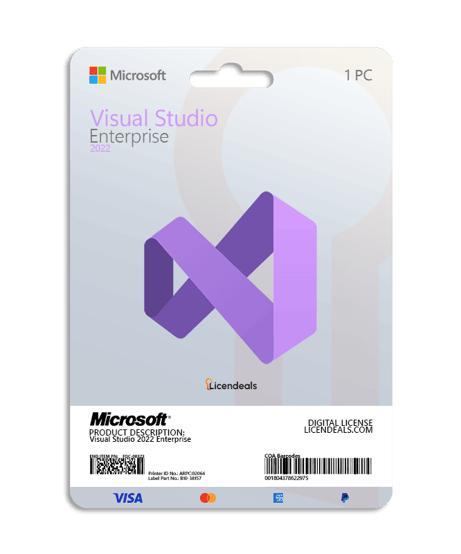 Visual Studio 2022 Enterprise software license for developers.