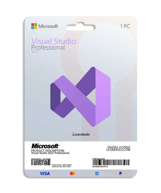 Visual Studio 2022 Professional license for software development.