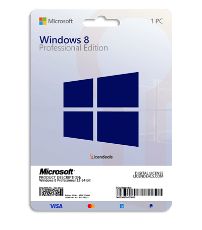Windows 8 Professional Edition software for PC, digital license included.