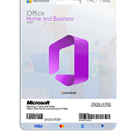 Office 2024 license card for home and business use on Mac and PC.