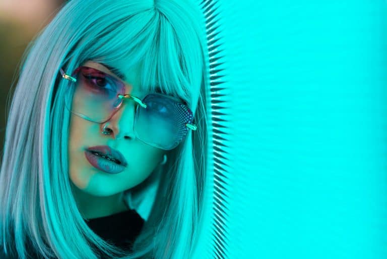 beautiful woman illuminated by led lights 2022 02 07 11 47 11 utc