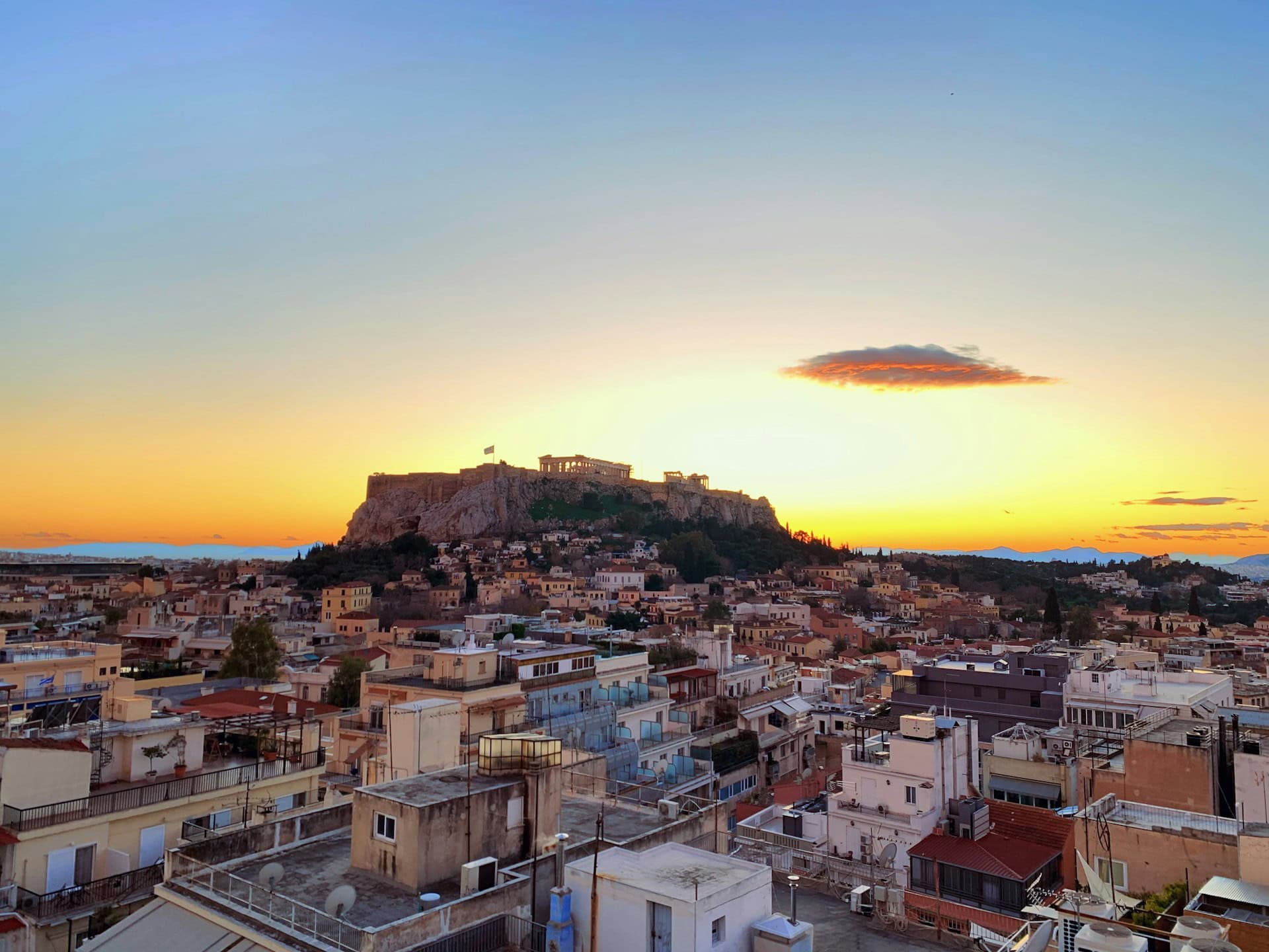 Athens Acropolis at sunset – Greece Golden Visa EU residency from EUR 250,000 real estate investment