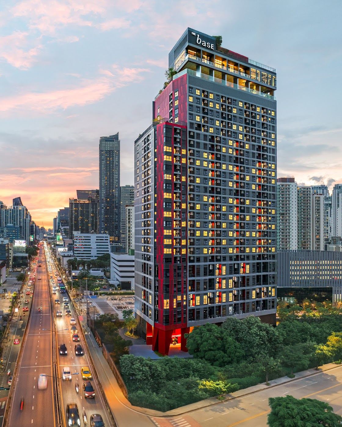 THE BASE Urban Rama 9 exterior view - Sansiri condo Rama 9 Bangkok Thailand
