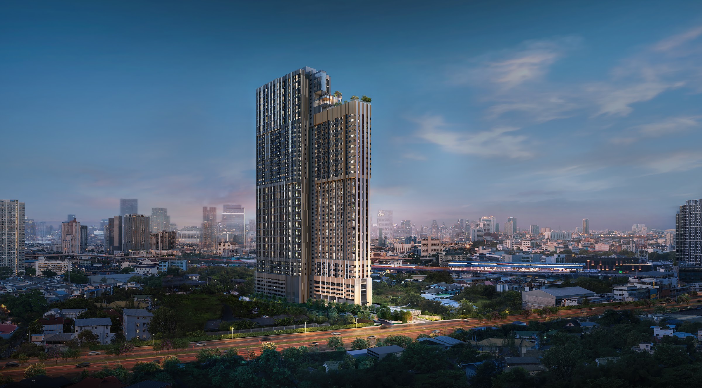 XELF by Sansiri exterior rendering - new condominium on Sukhumvit Soi 36, Bangkok, near BTS Thong Lo