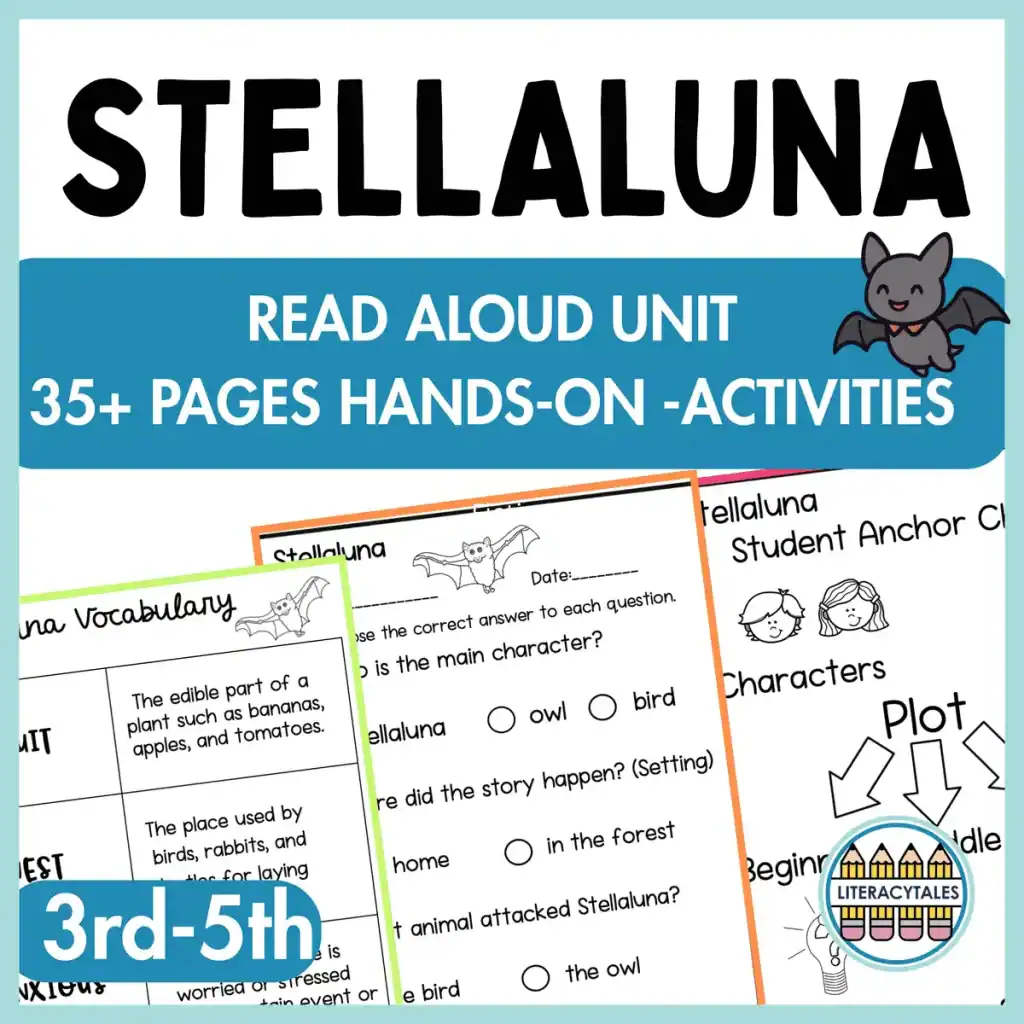 Engaging Stellaluna-themed reading activities for grades 3-5.