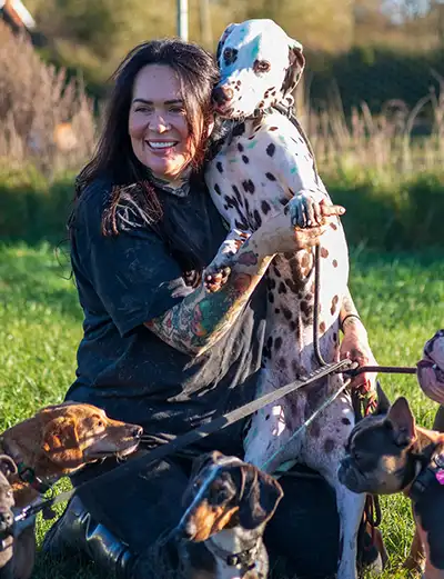 Christina with dogs