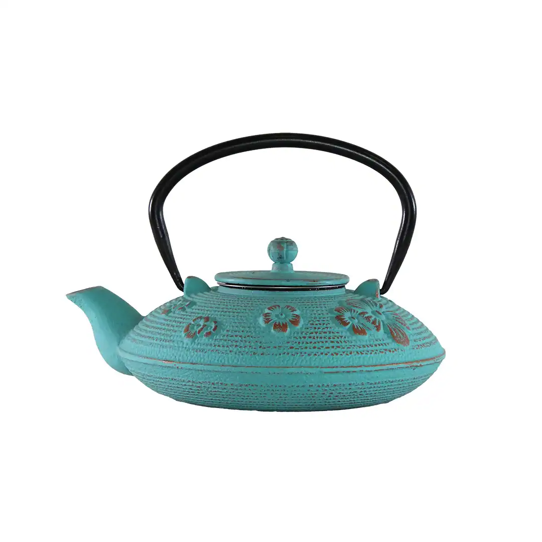 cast iron tea pot cyan 800ml