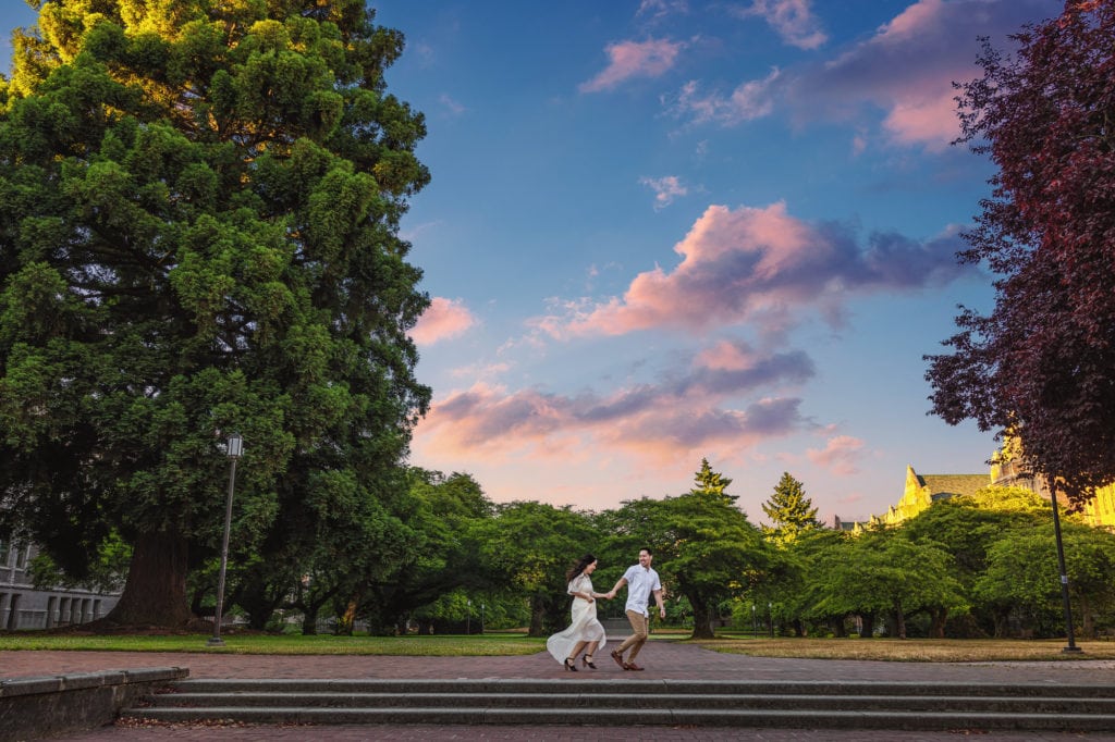 Couples engagement photos at UW