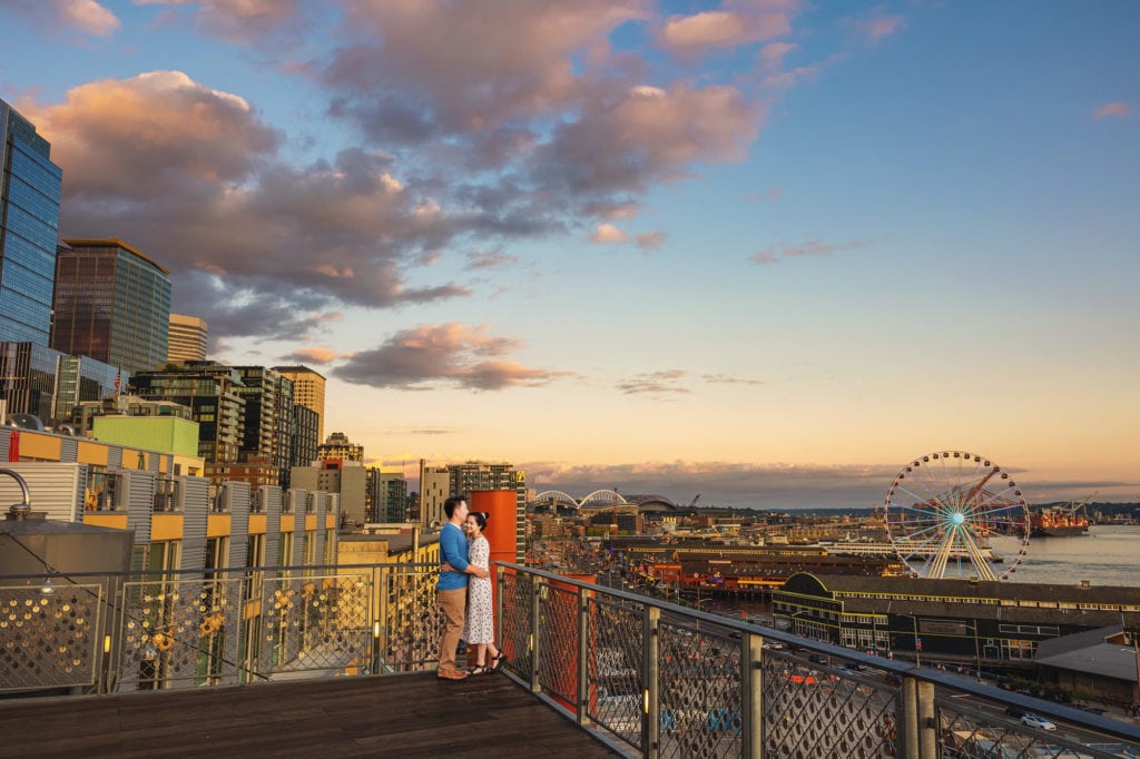 Engagement photos at Pike Market