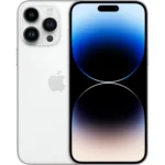 IPhone 13 Pro blanc avec triple appareil photo, écran latéral et design élégant.