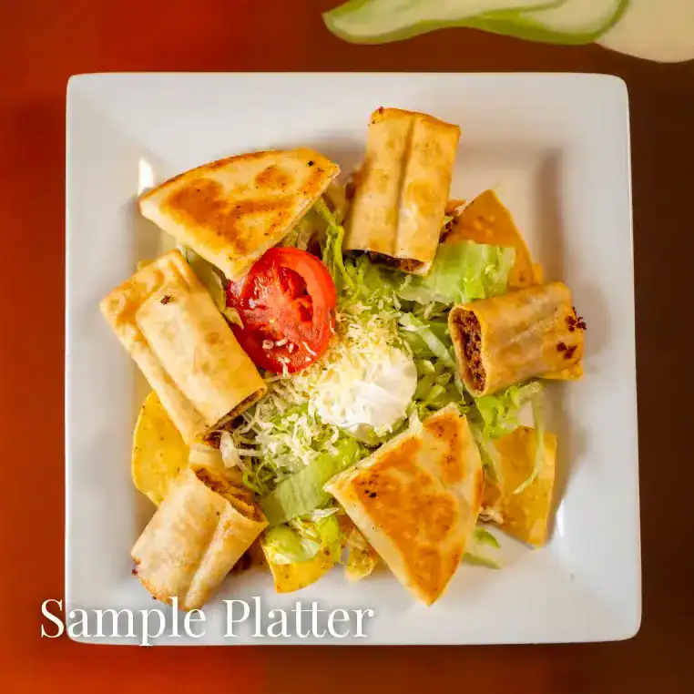 Delicious grilled spring rolls served on a fresh salad with tomato and lettuce.