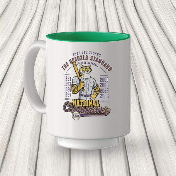 2025 LSU Tigers The Geauxld Standard Mug – 8x National Champions Baseball Mascot Cup