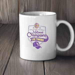 8-Time College World Series Champs with Cap & Homeplate Design, LSU Tigers 2025 Baseball National Champions Mug