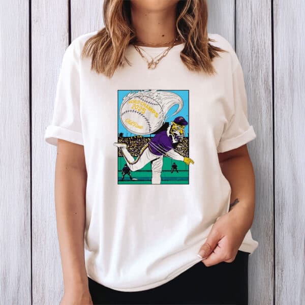 College World Series Victory Tee, Mike the Tiger 2025 LSU Baseball Champs Shirt