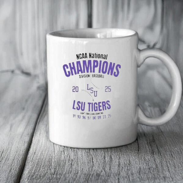 Division Baseball Victory – 8-Time Champs Coffee Cup, LSU Tigers 2025 National Champions Mug