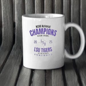 Division Baseball Victory – 8-Time Champs Coffee Cup, LSU Tigers 2025 National Champions Mug
