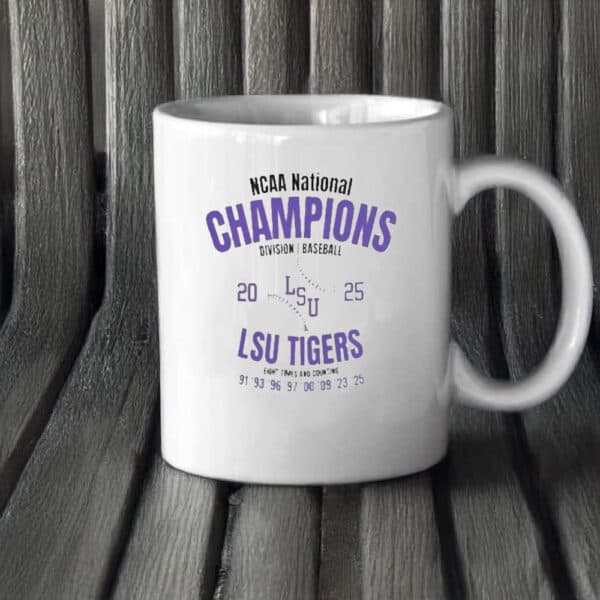 Division Baseball Victory – 8-Time Champs Coffee Cup, LSU Tigers 2025 National Champions Mug