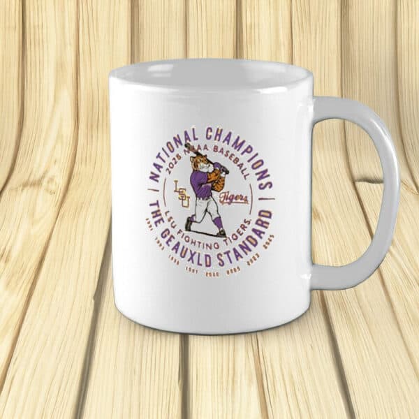 Geauxld Standard College World Series Baseball Cup, LSU Tigers 2025 National Champions Mug