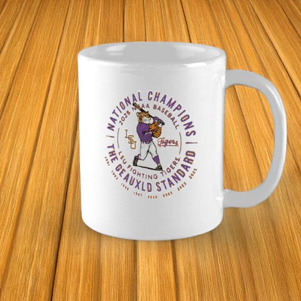 Geauxld Standard College World Series Baseball Cup, LSU Tigers 2025 National Champions Mug