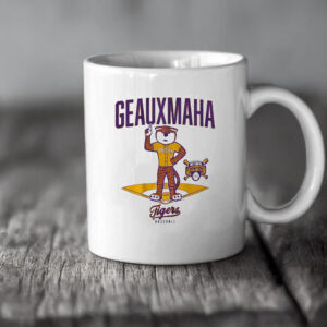 Geauxmaha Mascot on Diamond Design, LSU Tigers Baseball 2025 National Champions Mug