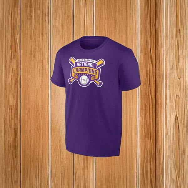 LSU 2025 National Champions Shirt – NCAA Baseball LSU Tigers Purple Tee