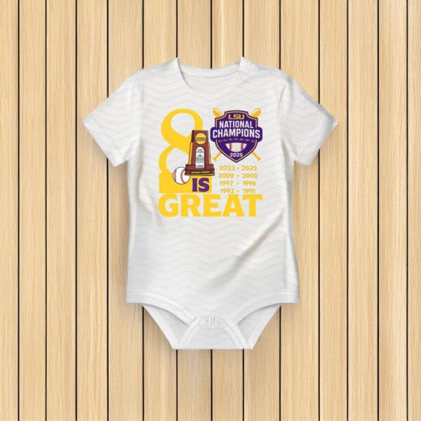 LSU 8 Is Great 2025 Baseball Champions Shirt – 8-Time NCAA Title Tee