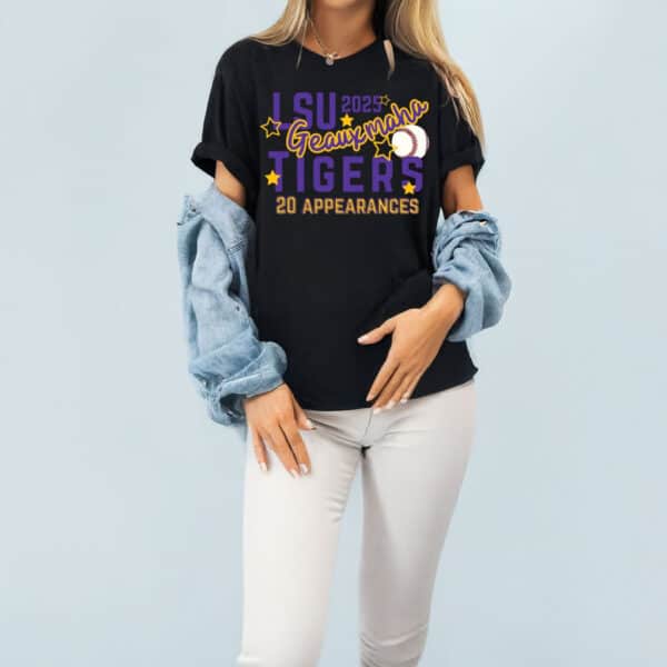 LSU Geauxmaha 2025 Shirt – 20 College World Series Appearances Tee