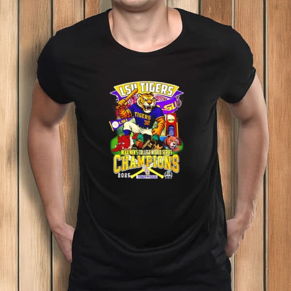 LSU Tigers 2025 NCAA Men’s College World Series Champions Mascot T-Shirt