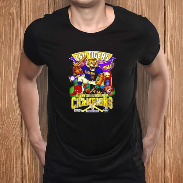 LSU Tigers 2025 NCAA Men’s College World Series Champions Mascot T-Shirt