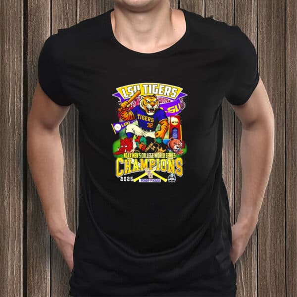 LSU Tigers 2025 NCAA Men’s College World Series Champions Mascot T-Shirt